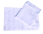 Cotton satin fitted bedsheet Queen size 300 TC size 160* 200 * 33cm - White Striped 1 05